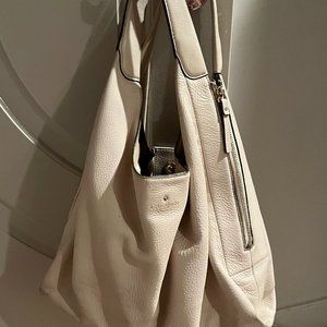 Kate Spade Expandable Shoulder Bag - Cream with Polka Dot Interior